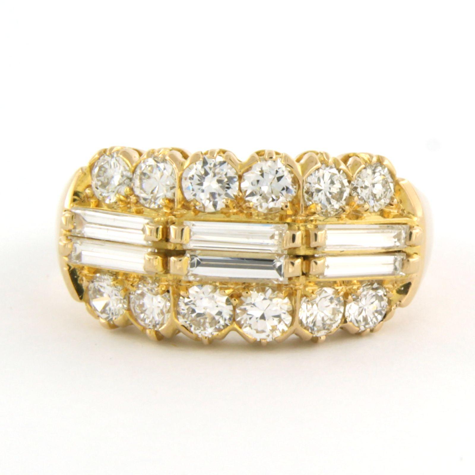 Ring mit Diamanten im Baguette- und Brillantschliff bis zu 2,00ct 14k Gold 6,4 Gramm im Angebot 2