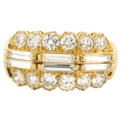 Ring mit Diamanten im Baguette- und Brillantschliff bis zu 2,00ct 14k Gold 6,4 Gramm