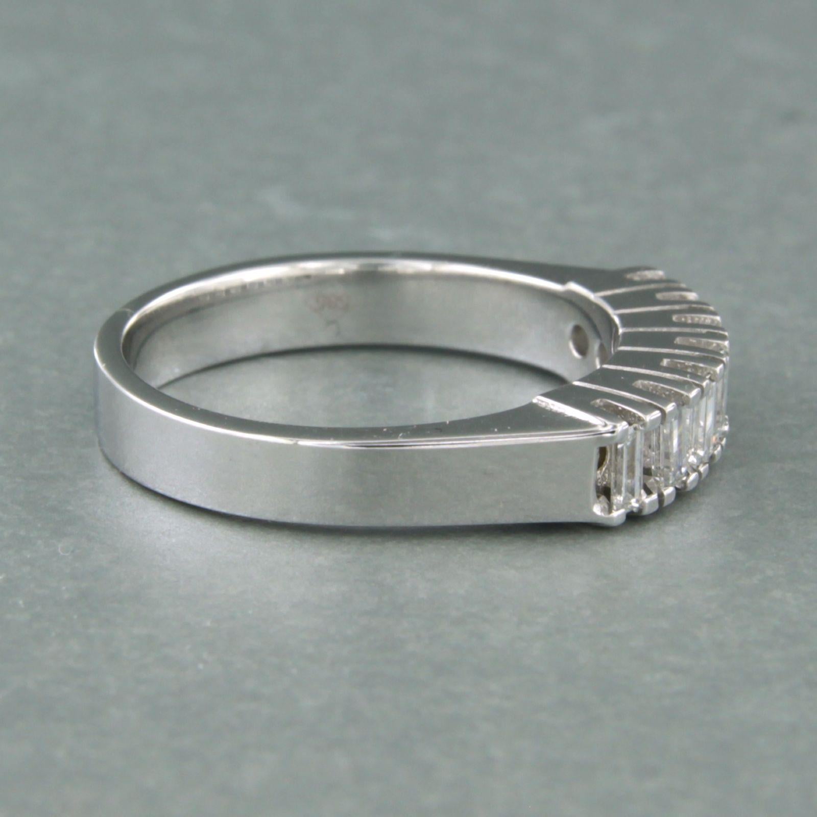 Modern Ring with baguette shaped diamonds up to 0.28ct 14k gold 4.5 grams For Sale