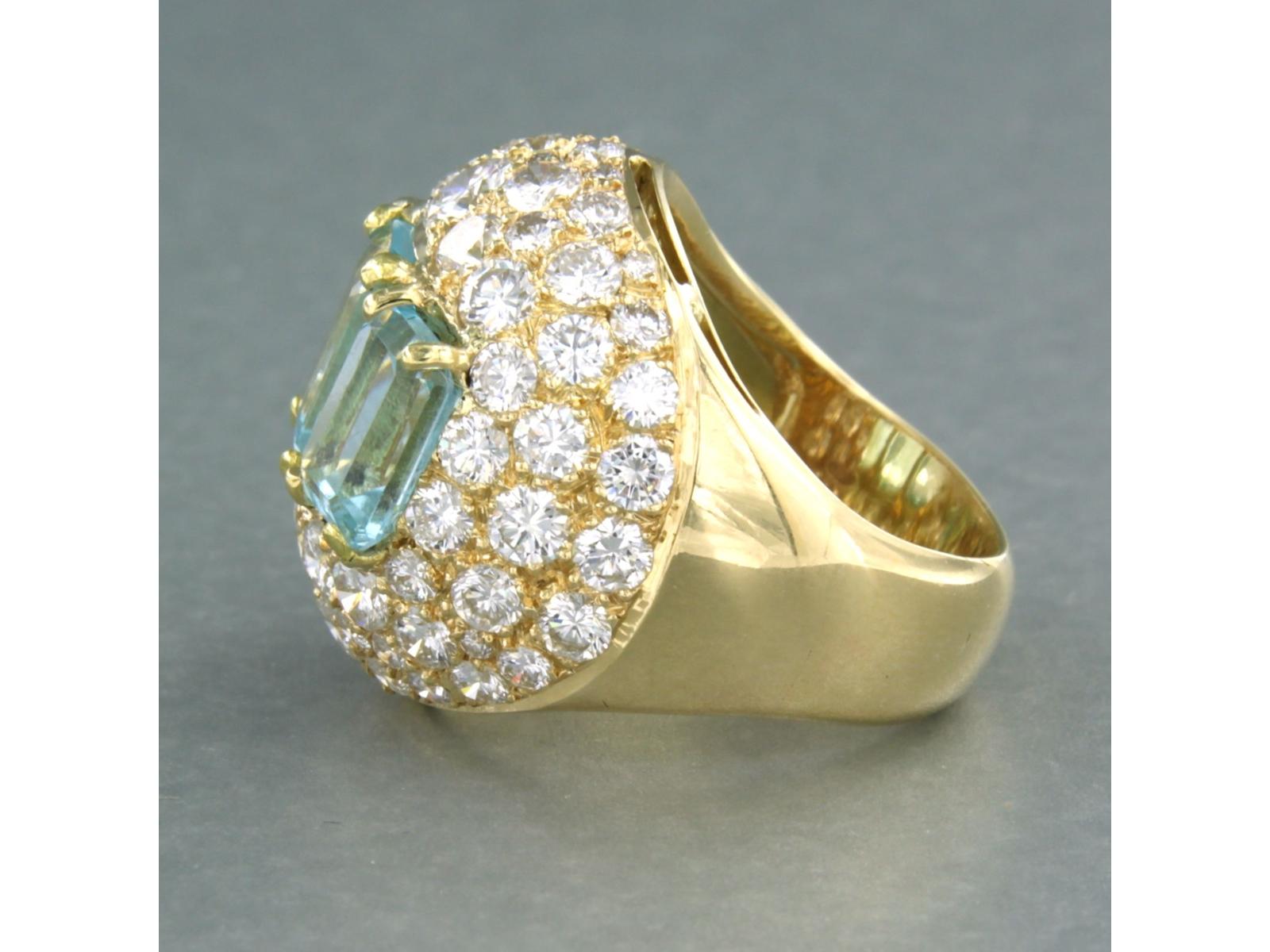 Ring mit blauem Topas und Diamanten im Brillantschliff bis zu 5,30ct 18k Gold 13,8 Gramm im Angebot 2