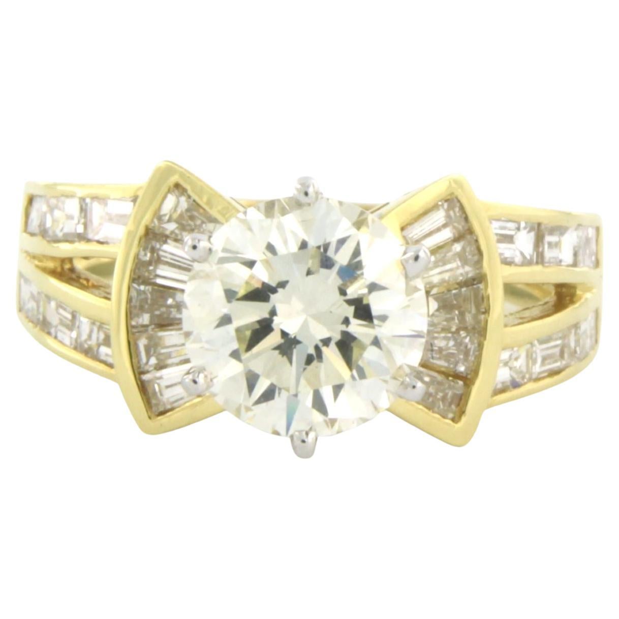 RIng mit Brillanten und Baguette-Diamanten bis zu 3,40ct 18k Gold 6,7 Gramm