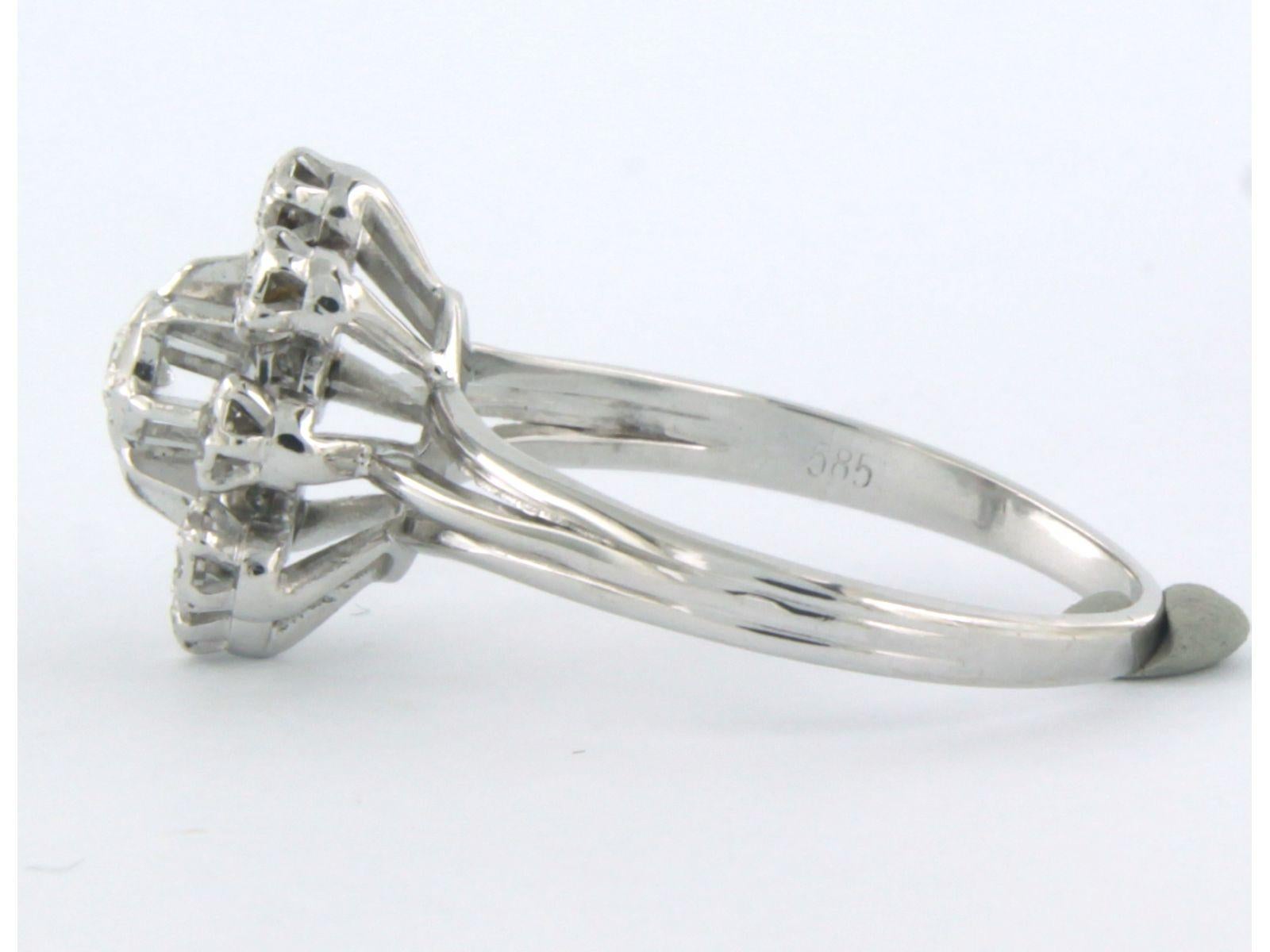 Ring mit Brillanten im Einzelschliff und bis zu 0,10 Karat 14k Weißgold Damen im Angebot
