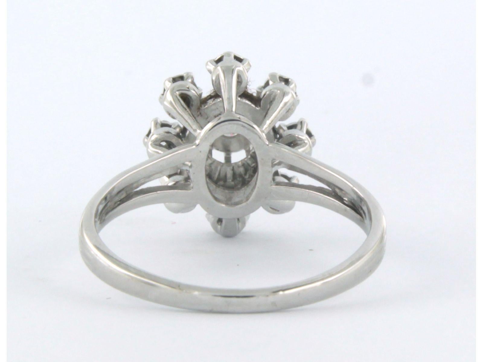Ring mit Brillanten im Einzelschliff und bis zu 0,10 Karat 14k Weißgold im Angebot 2