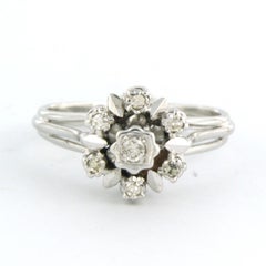 Ring with brilliant and single cut diamonds up to 0.20ct 14k gold 4.7 grams