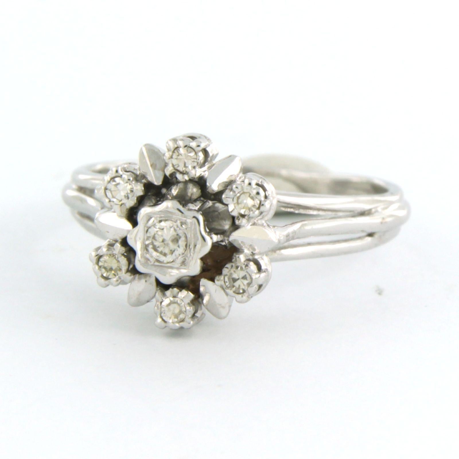 Anillo con diamantes brillantes y talla única de hasta 0,20 ct Oro de 14k 4,7 gramos en Excelente estado para la venta en The Hague, ZH