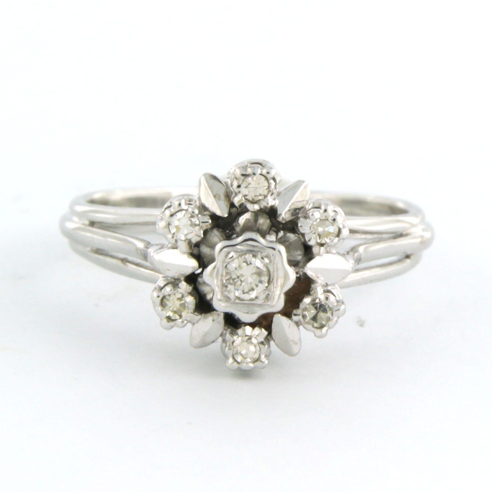 Anillo con diamantes brillantes y talla única de hasta 0,20 ct Oro de 14k 4,7 gramos en venta 1