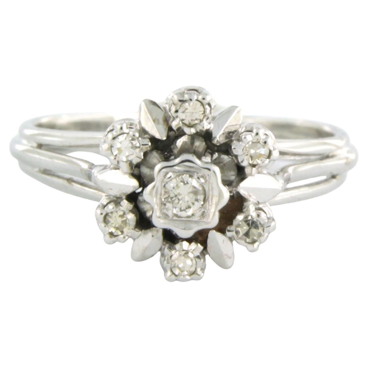 Ring mit Diamanten im Brillant- und Einzelschliff bis zu 0,20ct 14k Gold 4,7 Gramm