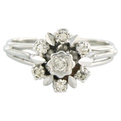 Bague avec diamants brillants et taille unique jusqu
à 0,20ct Or 14k 4,7 grammes