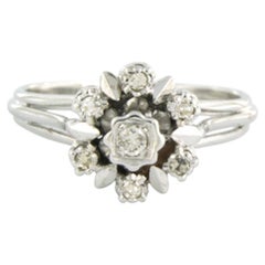 Ring with brilliant and single cut diamonds up to 0.20ct 14k gold 4.7 grams