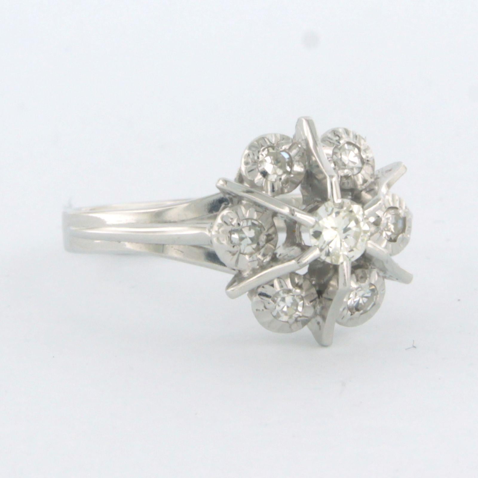Ring mit Brillanten im Einzelschliff bis zu 0,30 Karat 18 Karat Weißgold (Moderne) im Angebot