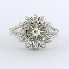 Ring with brilliant and single cut diamonds up to 0.40ct 18k gold 5.3 grams