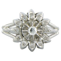 Ring with brilliant and single cut diamonds up to 0.40ct 18k gold 5.3 grams