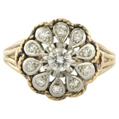 Anillo con diamantes talla brillante y talla única hasta 0,40ct Oro de 18k 5,3 gramos