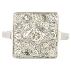 Ring mit Brillanten und Diamanten im Einfachschliff bis zu 0,50 ct, 10-karätiges Gold