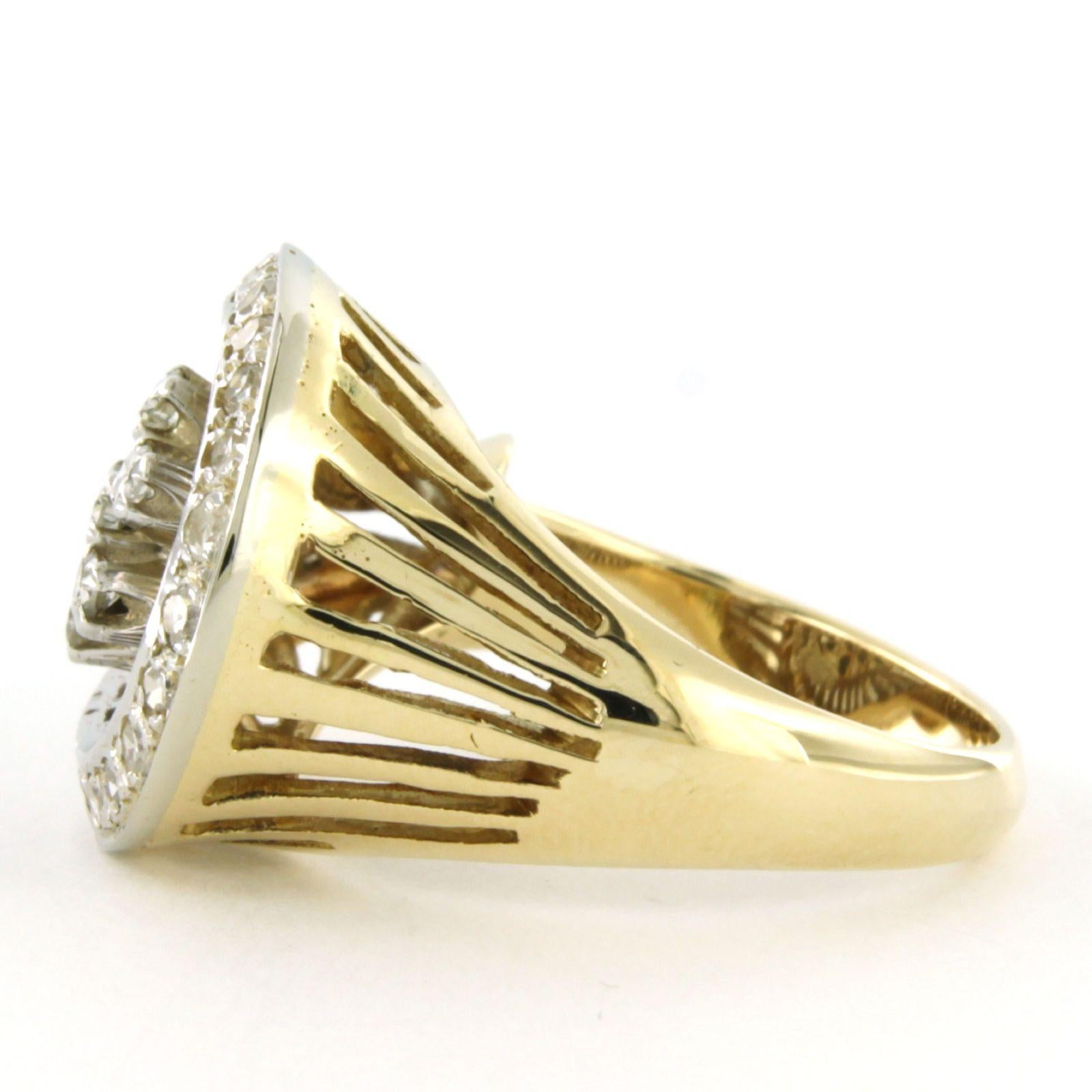 Moderno Anello con diamanti a taglio brillante e singolo fino a 0,50ct in oro 14k 8,9 grammi in vendita