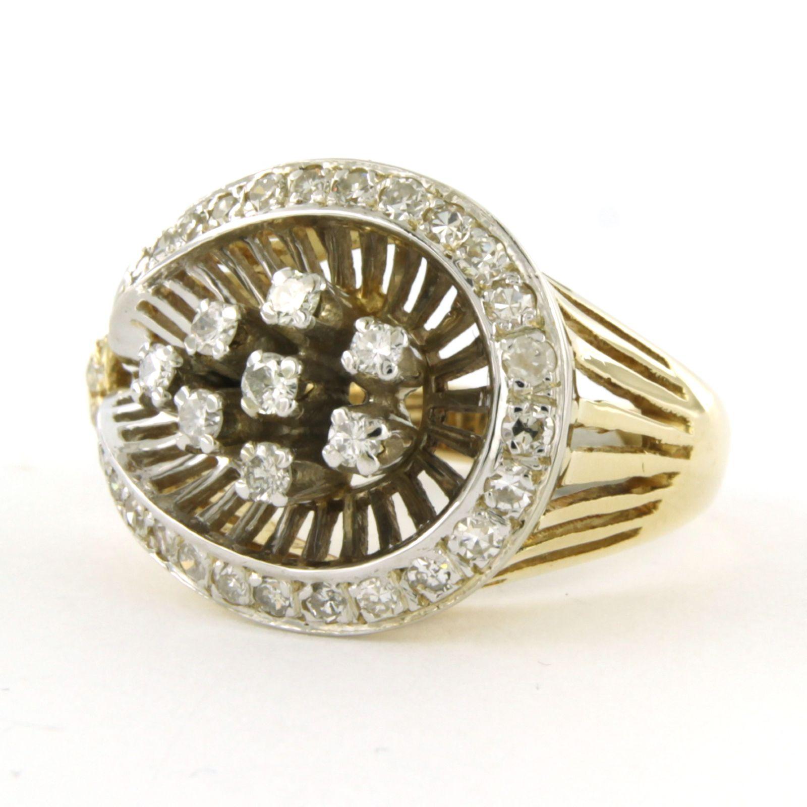 Taglio brillante Ring with brilliant and single cut diamonds up to 0.50ct 14k gold 8.9 grams in vendita