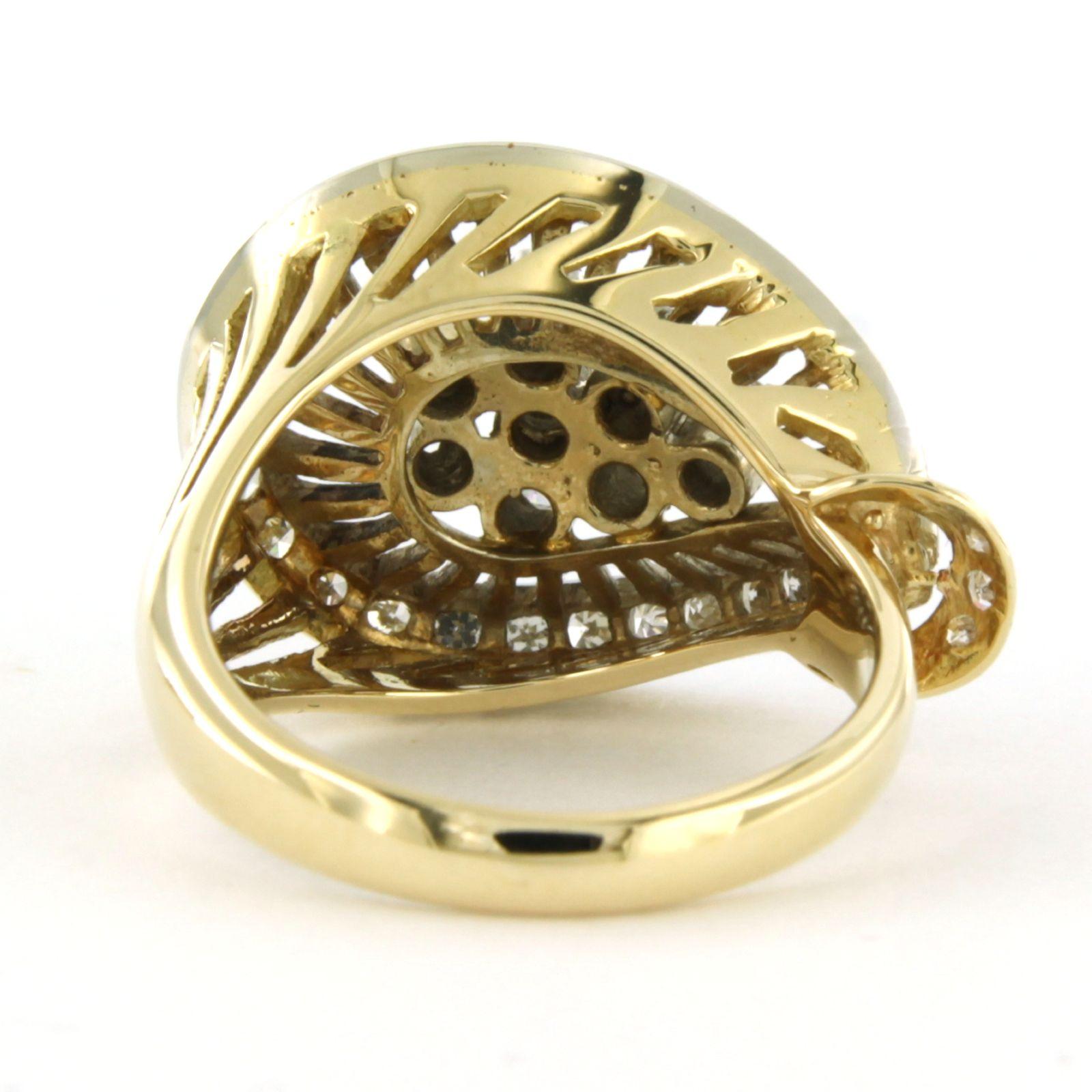 Taglio brillante Anello con diamanti a taglio brillante e singolo fino a 0,50ct in oro 14k 8,9 grammi in vendita