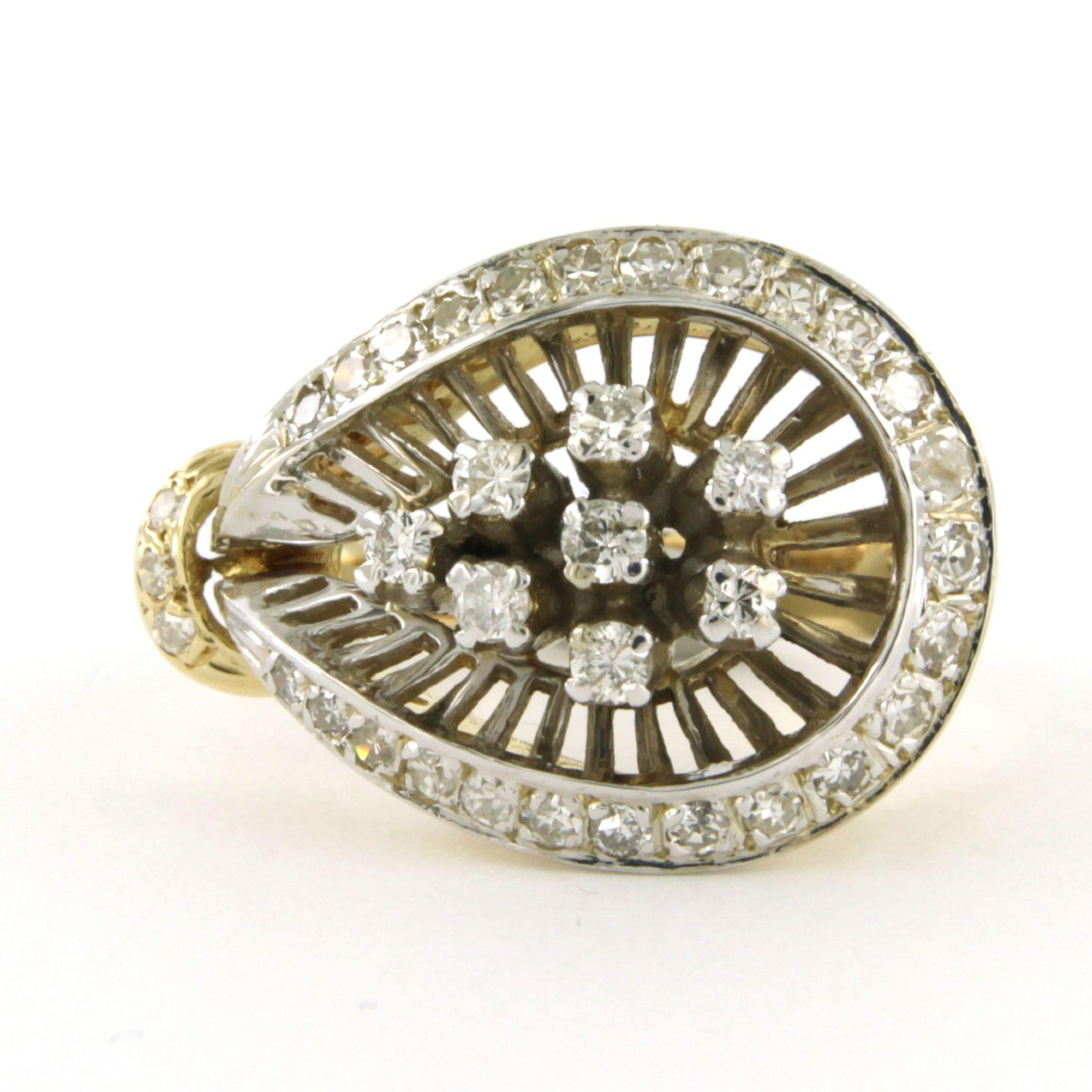 Anello con diamanti a taglio brillante e singolo fino a 0,50ct in oro 14k 8,9 grammi in vendita 1