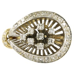 Anello con diamanti a taglio brillante e singolo fino a 0,50ct in oro 14k 8,9 grammi