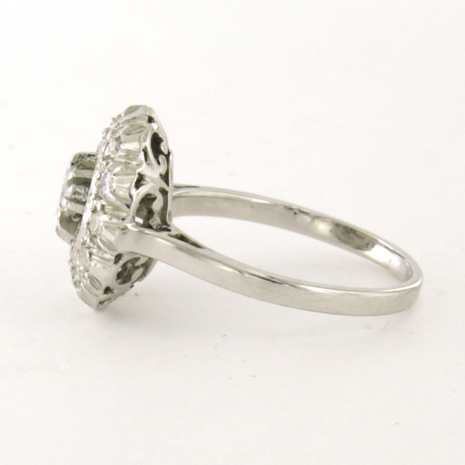 Art nouveau Bague en or 18 carats et platine avec diamants taille unique et brillants jusqu'à 0,50 carat en vente