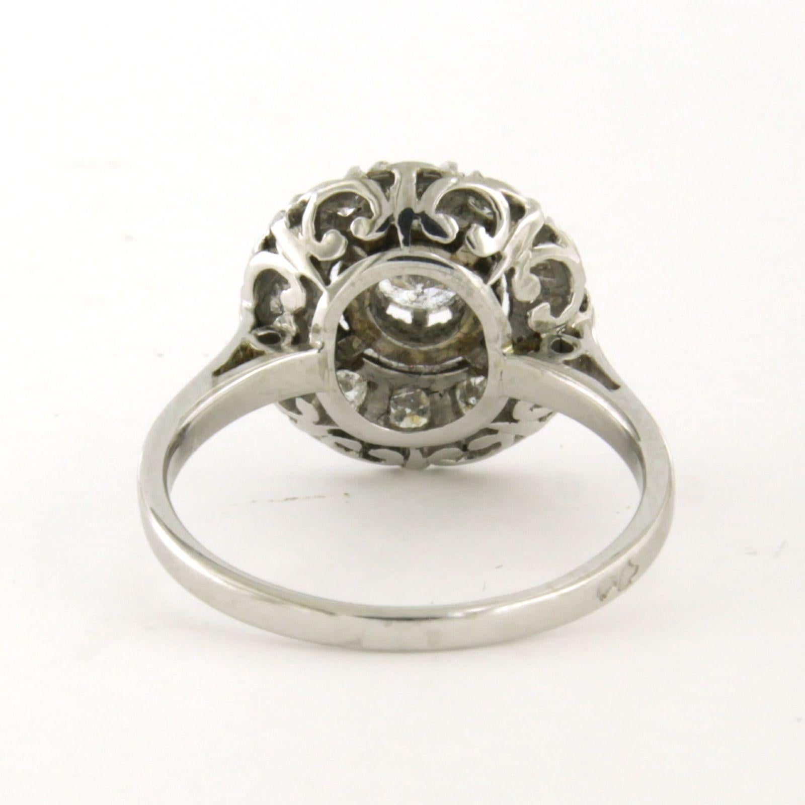 Bague en or 18 carats et platine avec diamants taille unique et brillants jusqu'à 0,50 carat Excellent état - En vente à The Hague, ZH