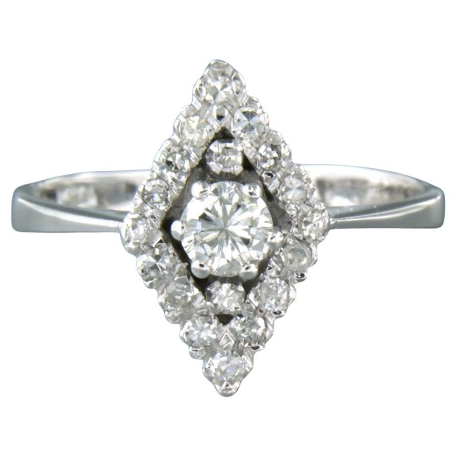 RIng with brilliant and single cut diamonds up to 0.54ct 18k gold 3.8 grams