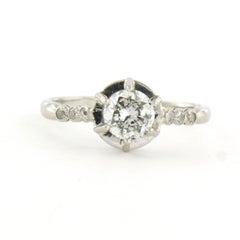 Ring mit Diamanten im Brillant- und Einzelschliff bis zu 0,60ct 2,3 Gramm Platin