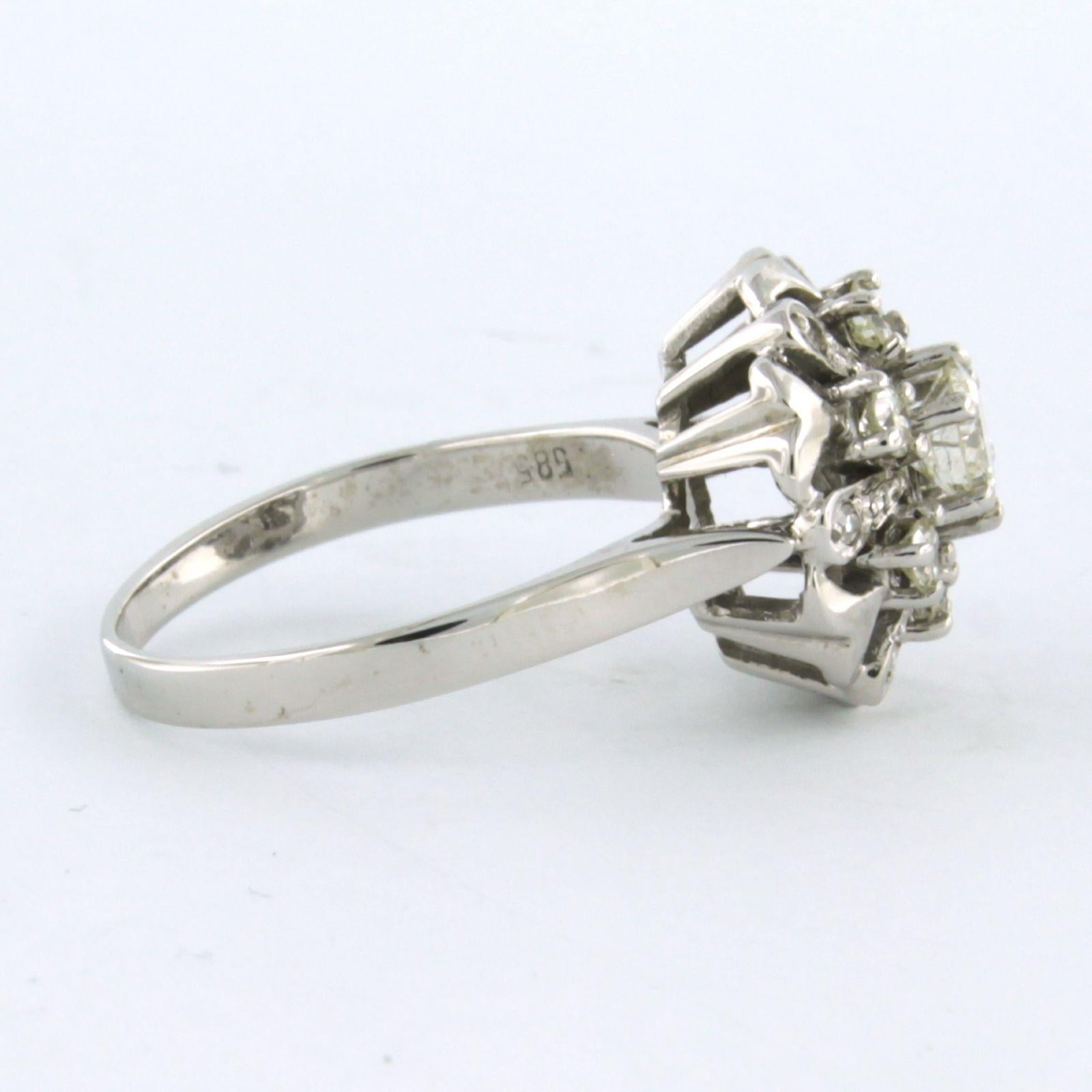 Bague avec diamants brillants et taille unique jusqu'à 0,76ct Or 14k 3,7 grammes Excellent état - En vente à The Hague, ZH