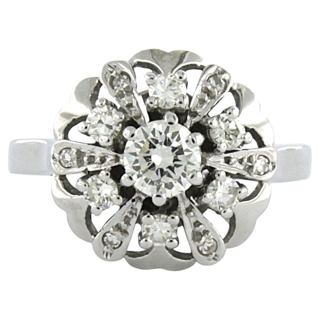 Bague avec diamants brillants et taille unique jusqu'à 0,76ct Or 14k 3,7 grammes en vente