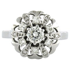 Bague avec diamants brillants et taille unique jusqu'à 0,76ct Or 14k 3,7 grammes