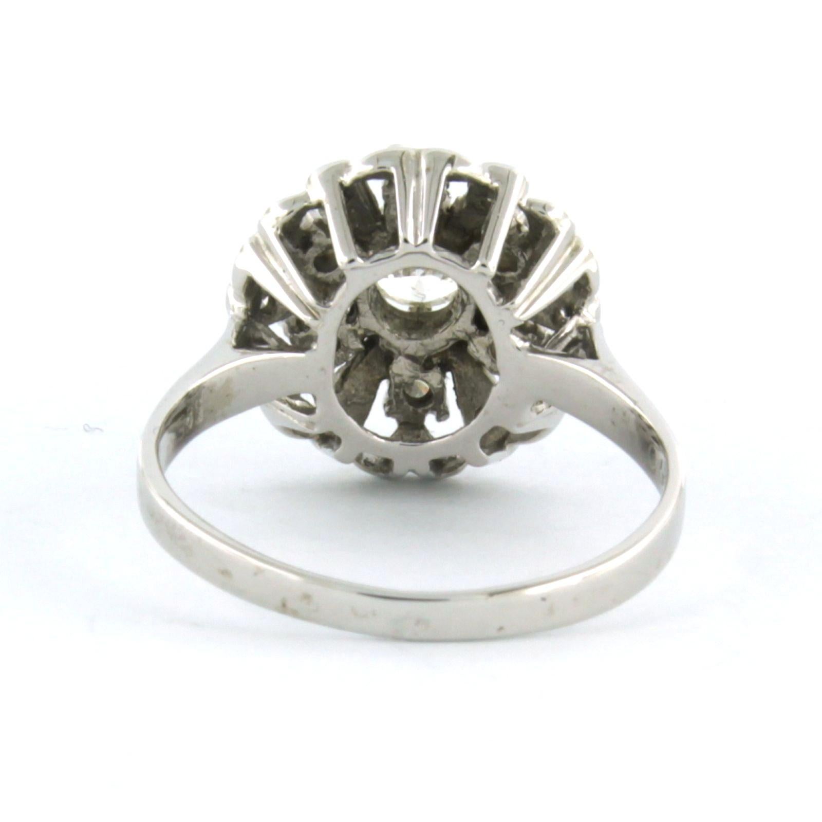 Ring mit Brillanten im Einzelschliff bis zu 0,76 Karat 14k Weißgold im Zustand „Hervorragend“ im Angebot in The Hague, ZH