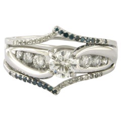 Ring with brilliant and single cut diamonds up to 0.86ct 14k gold 5.6 grams