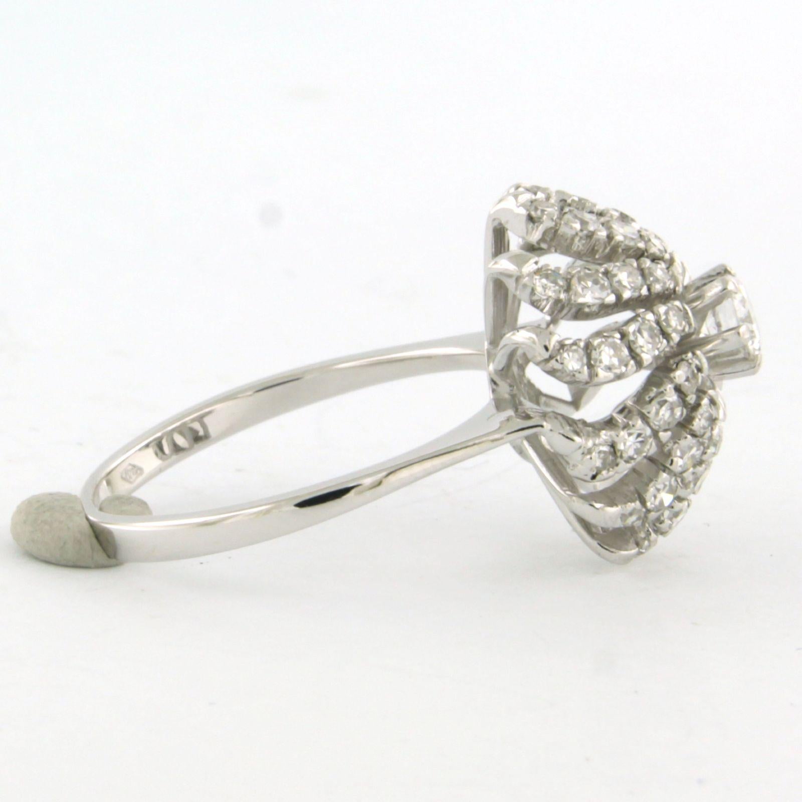 Ring mit Brillanten im Einzelschliff und bis zu 1,00 Karat 18k Weißgold Damen im Angebot