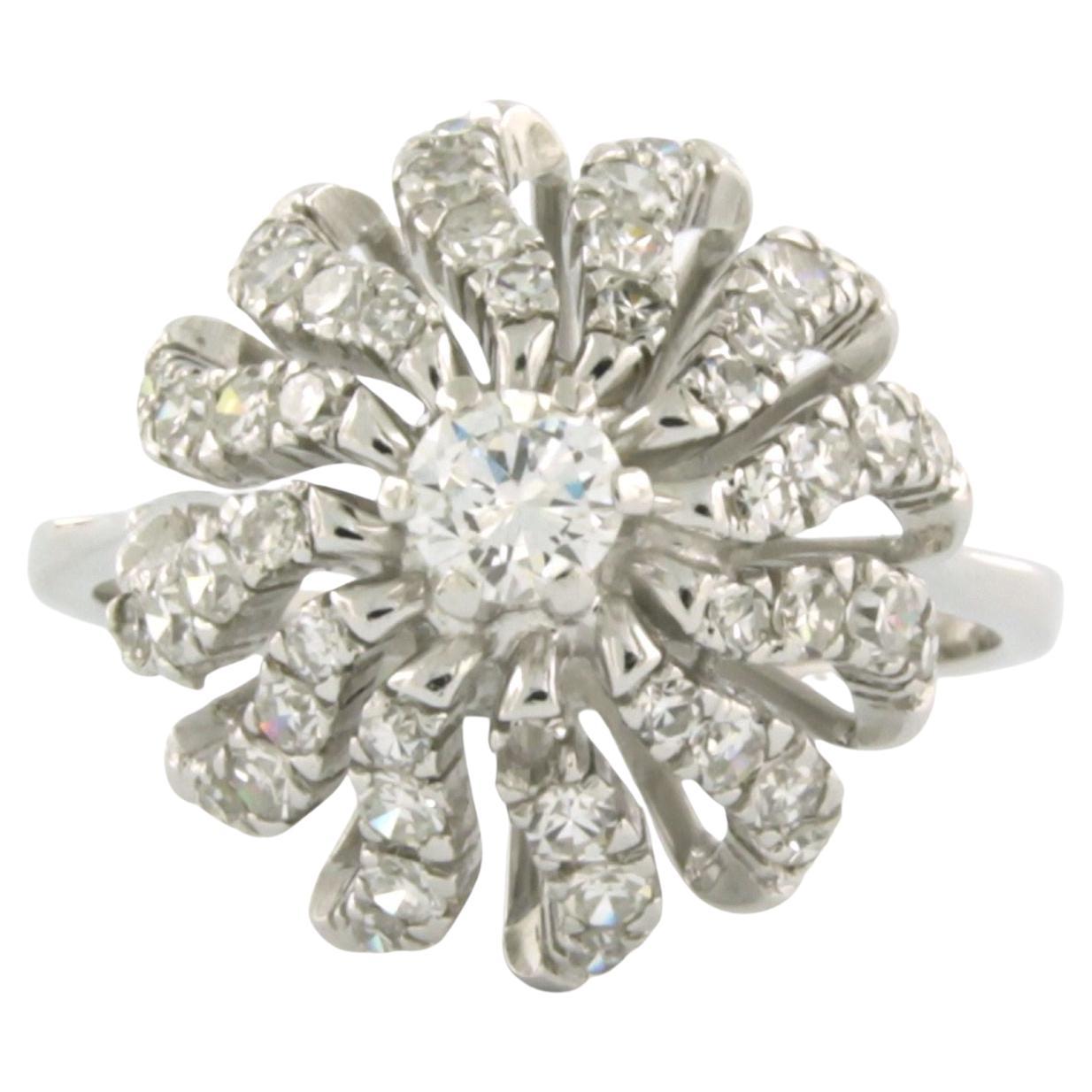 Anillo con diamantes talla brillante y talla única hasta 1,00ct Oro blanco de 18k