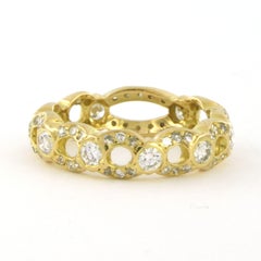 Ring with brilliant and single cut diamonds up to 1.00ct 4.9 grams 18k gold