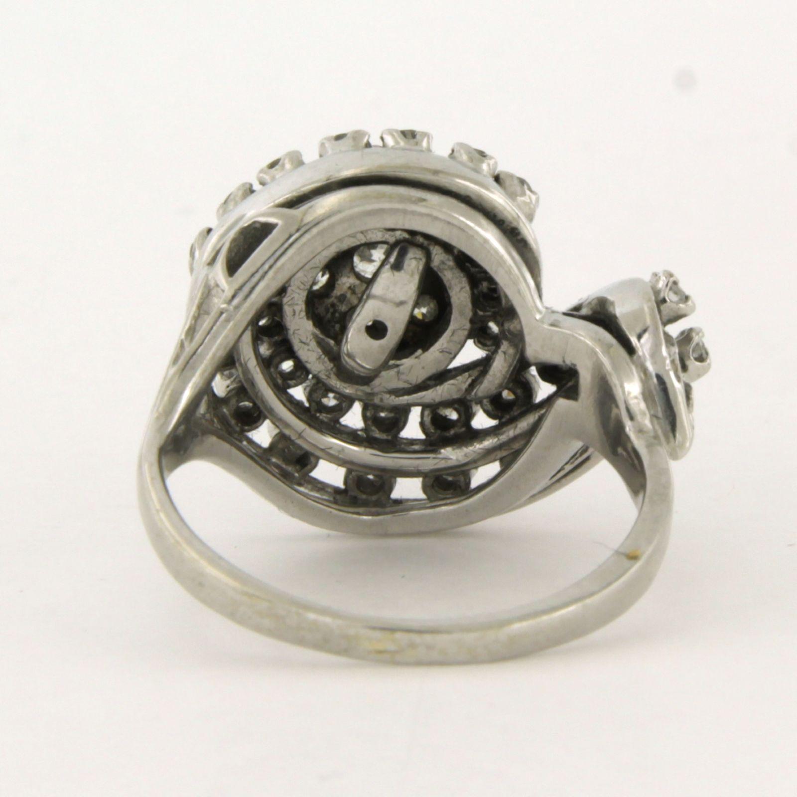 Donna Anello con diamanti a taglio brillante e singolo fino a 1,30ct in oro bianco 18k in vendita