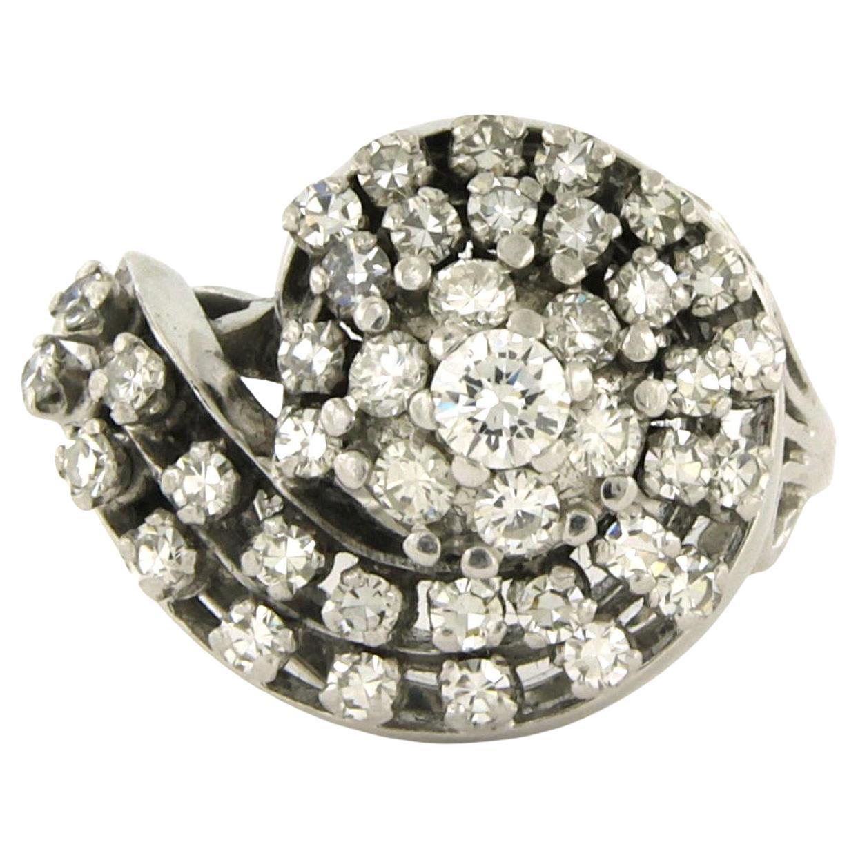 Anillo con diamantes brillantes y talla única hasta 1,30ct Oro blanco de 18k