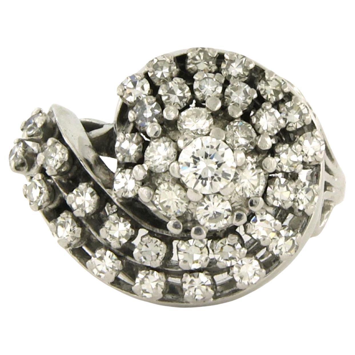 Anillo con diamantes brillantes y talla única hasta 1,30ct Oro blanco de 18k