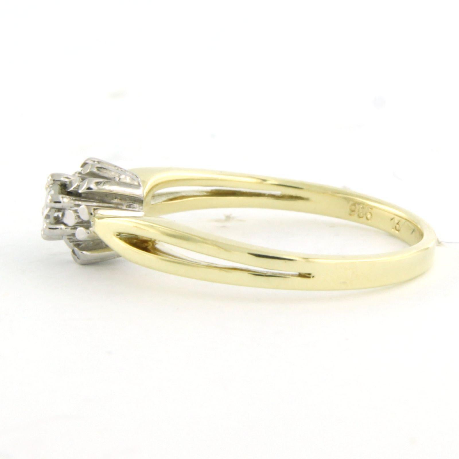 Taille brillant Ring with brilliant cut diamond 0.13 ct 14k gold en vente