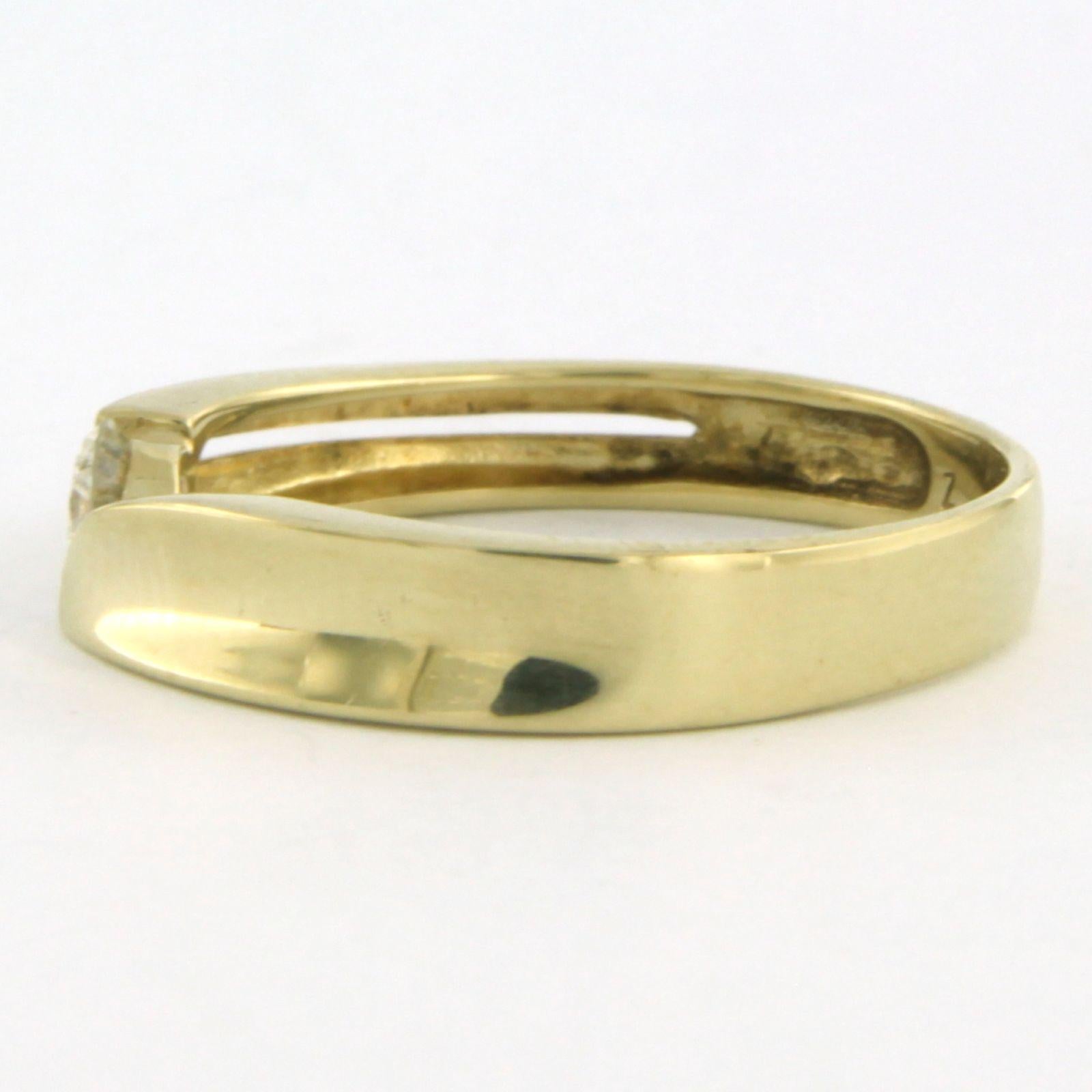 Bague avec diamant taille brillant 0,25ct or jaune 14k Excellent état - En vente à The Hague, ZH