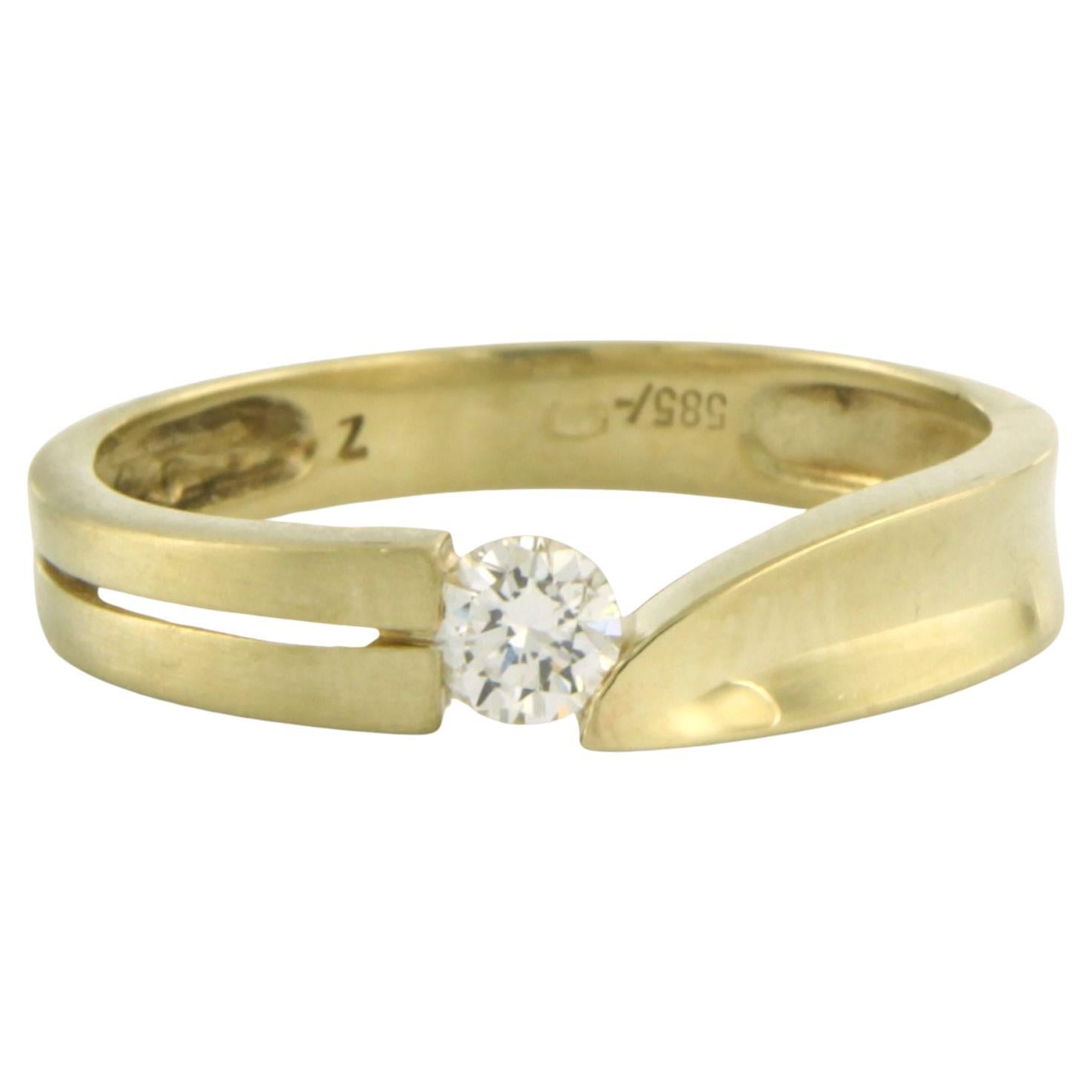 Ring with brilliant cut diamond 0.25ct 14k yellow gold