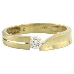 Ring with brilliant cut diamond 0.25ct 14k yellow gold