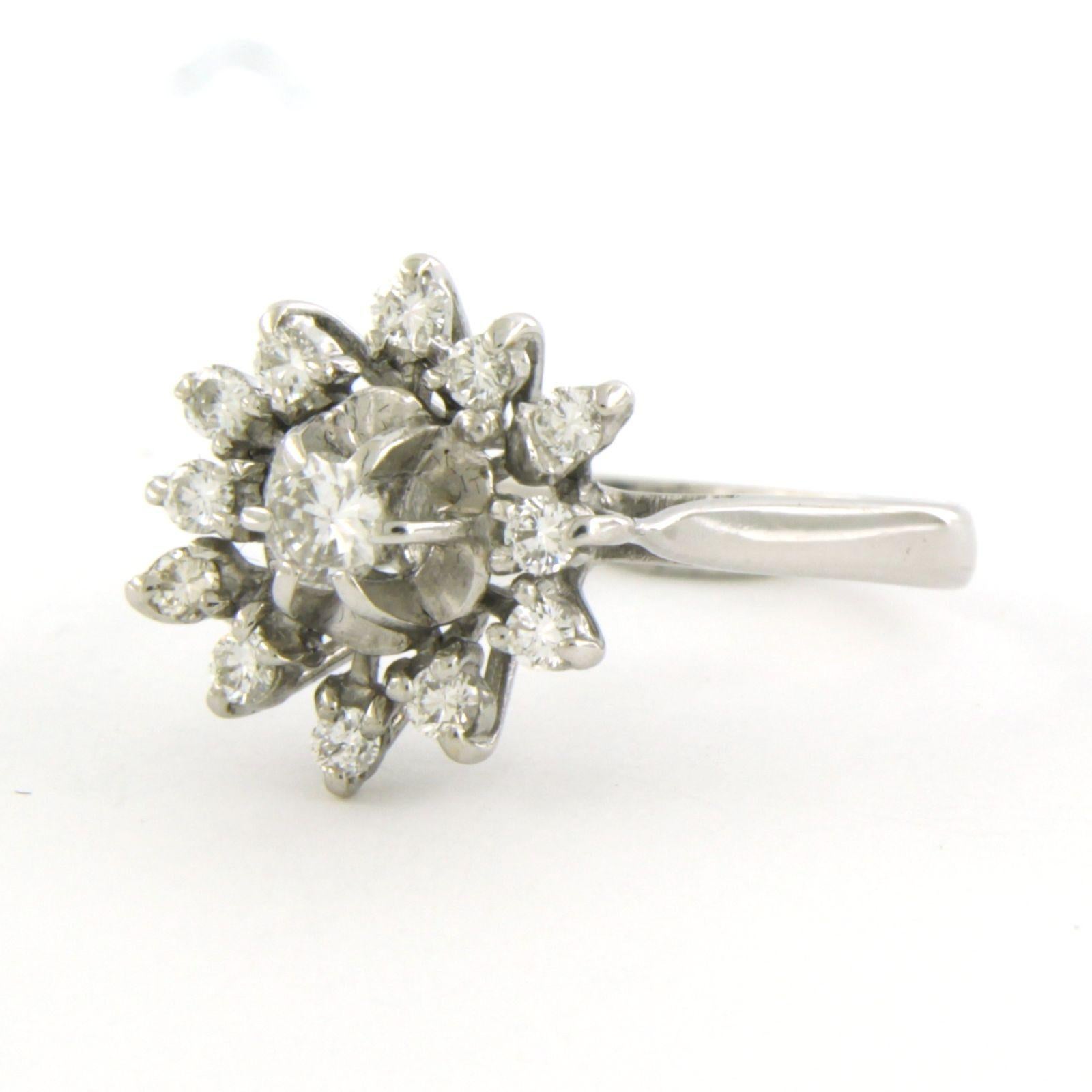 Ring with brilliant cut diamond sup to 0.50ct 18k gold 4.2 grams In Excellent Condition For Sale In The Hague, ZH