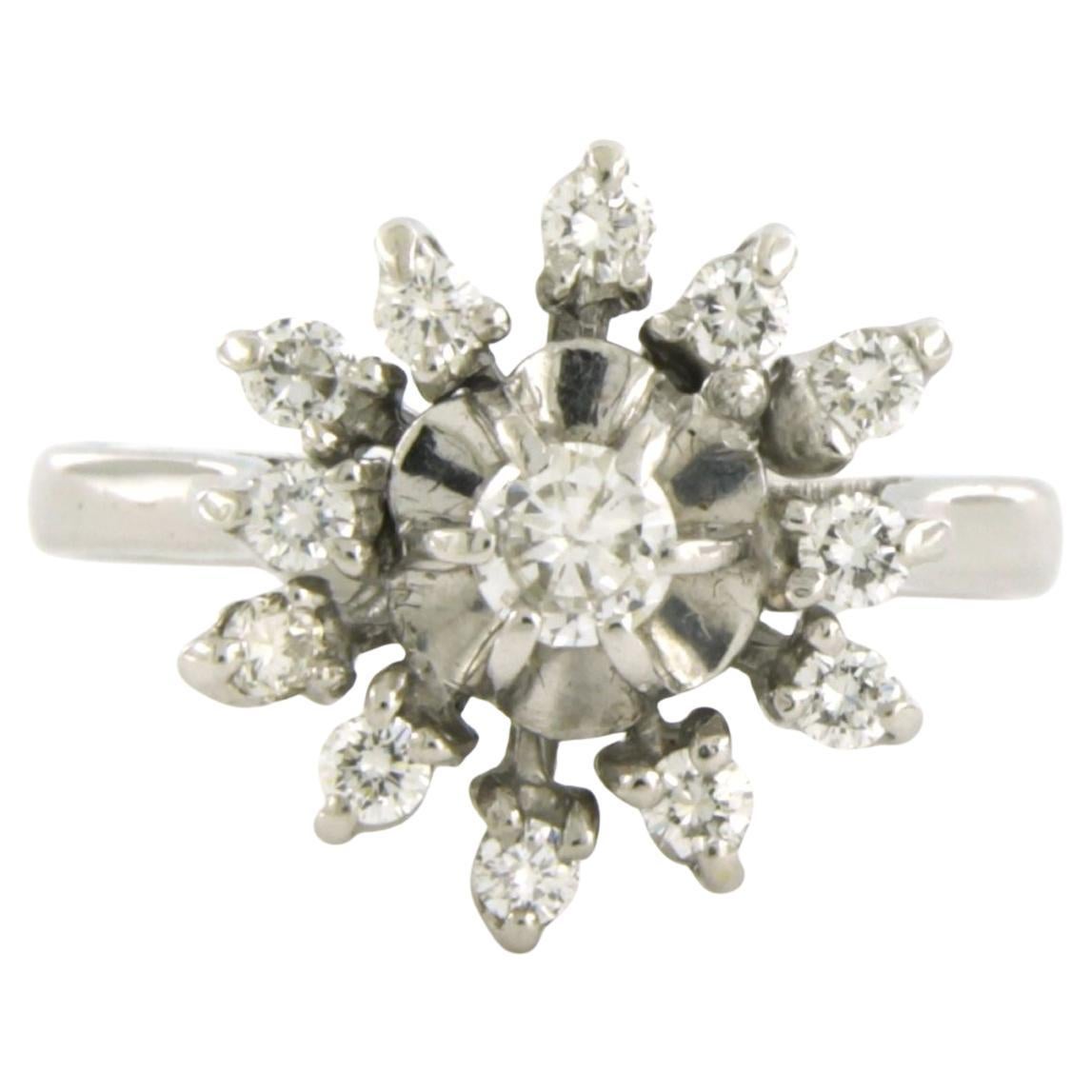 Ring with brilliant cut diamond sup to 0.50ct 18k gold 4.2 grams For Sale
