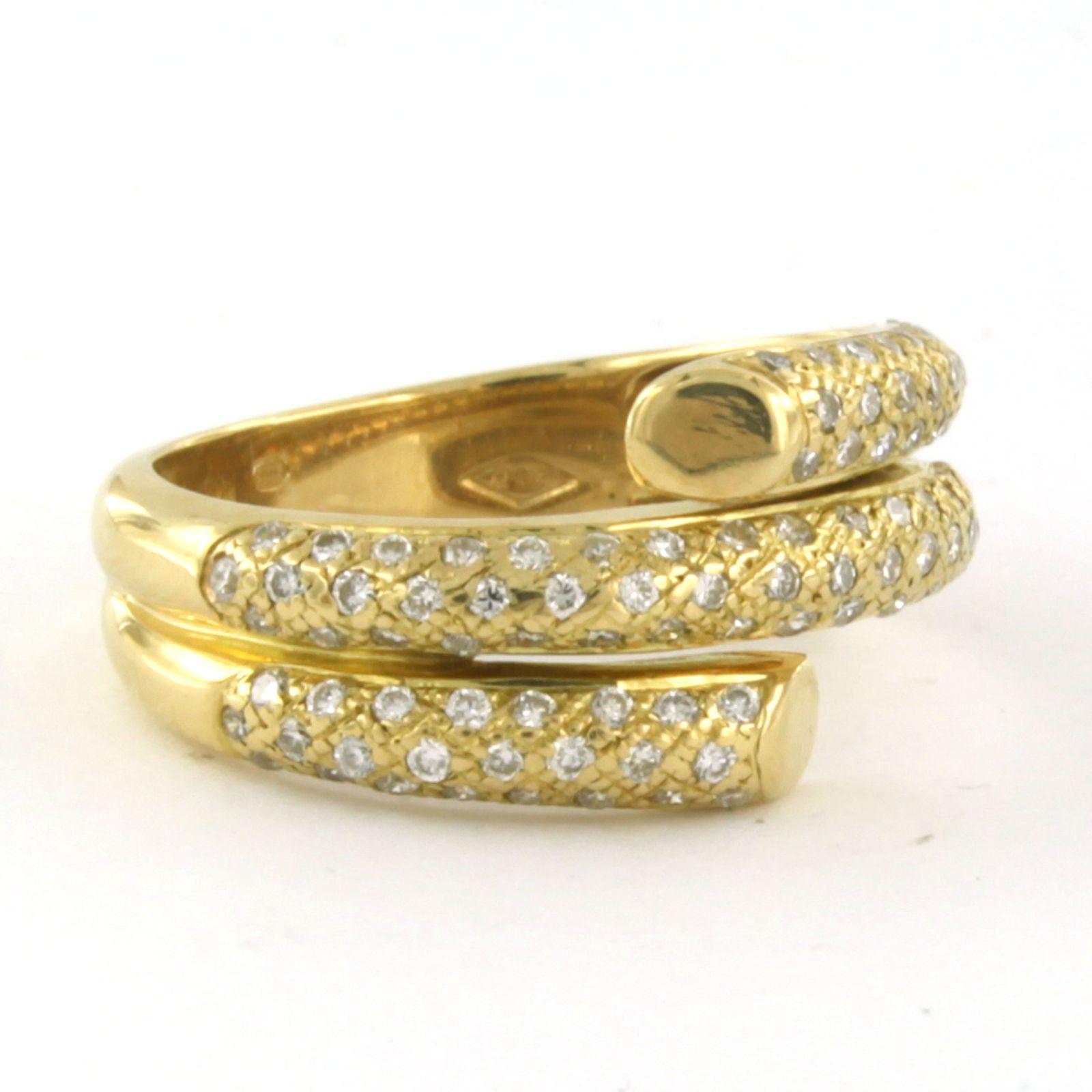 Modern Ring with brilliant cut diamond sup to 1.00ct - 5.4 grams - 18k yellow gold For Sale