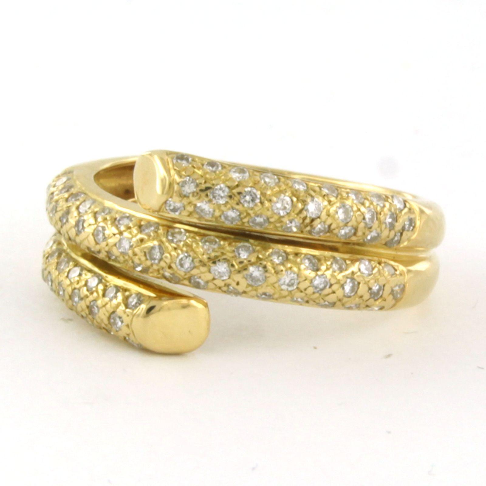 Brilliant Cut Ring with brilliant cut diamond sup to 1.00ct - 5.4 grams - 18k yellow gold For Sale