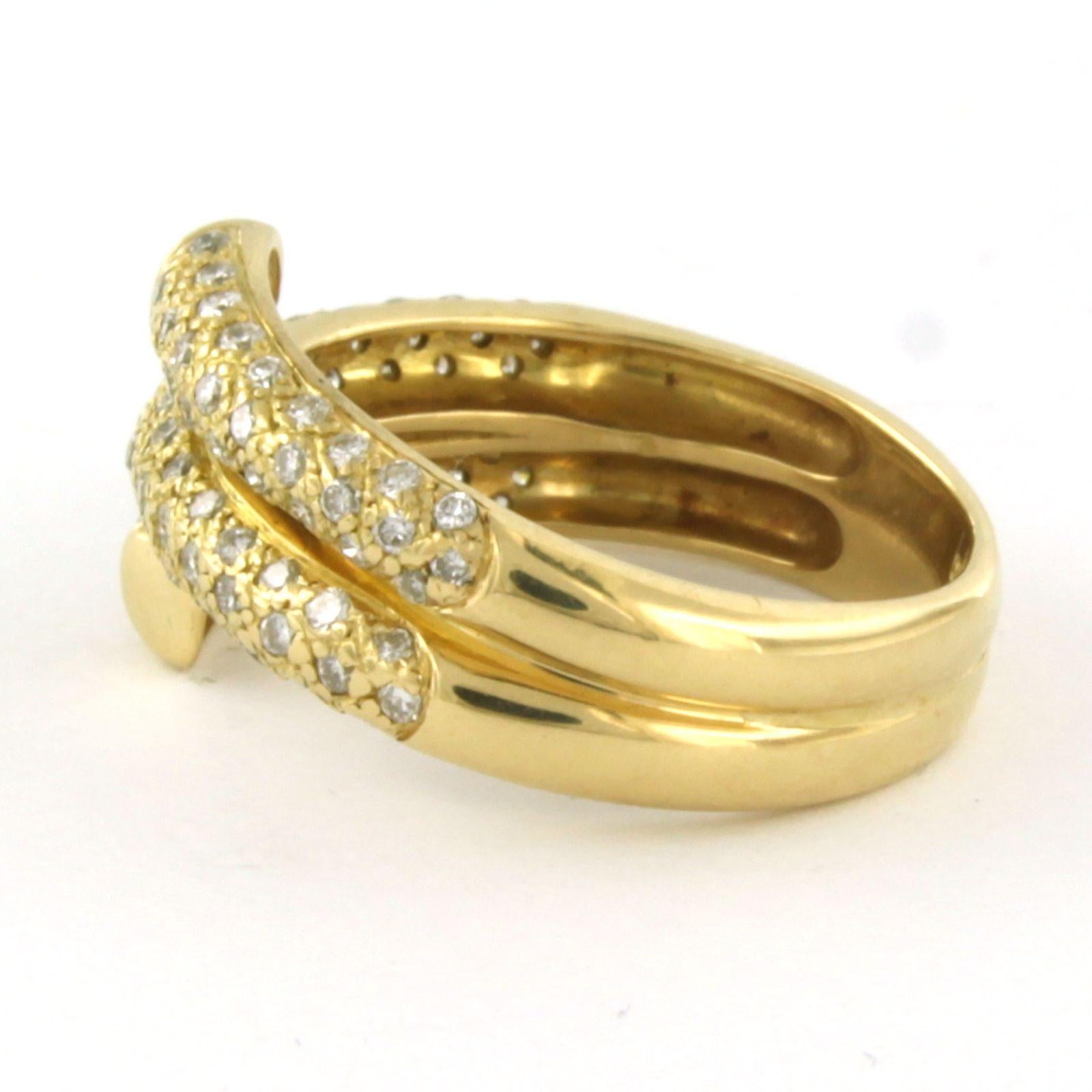 Anillo con diamante talla brillante sup a 1,00ct - 5,4 gramos - oro amarillo 18k en Excelente estado para la venta en The Hague, ZH