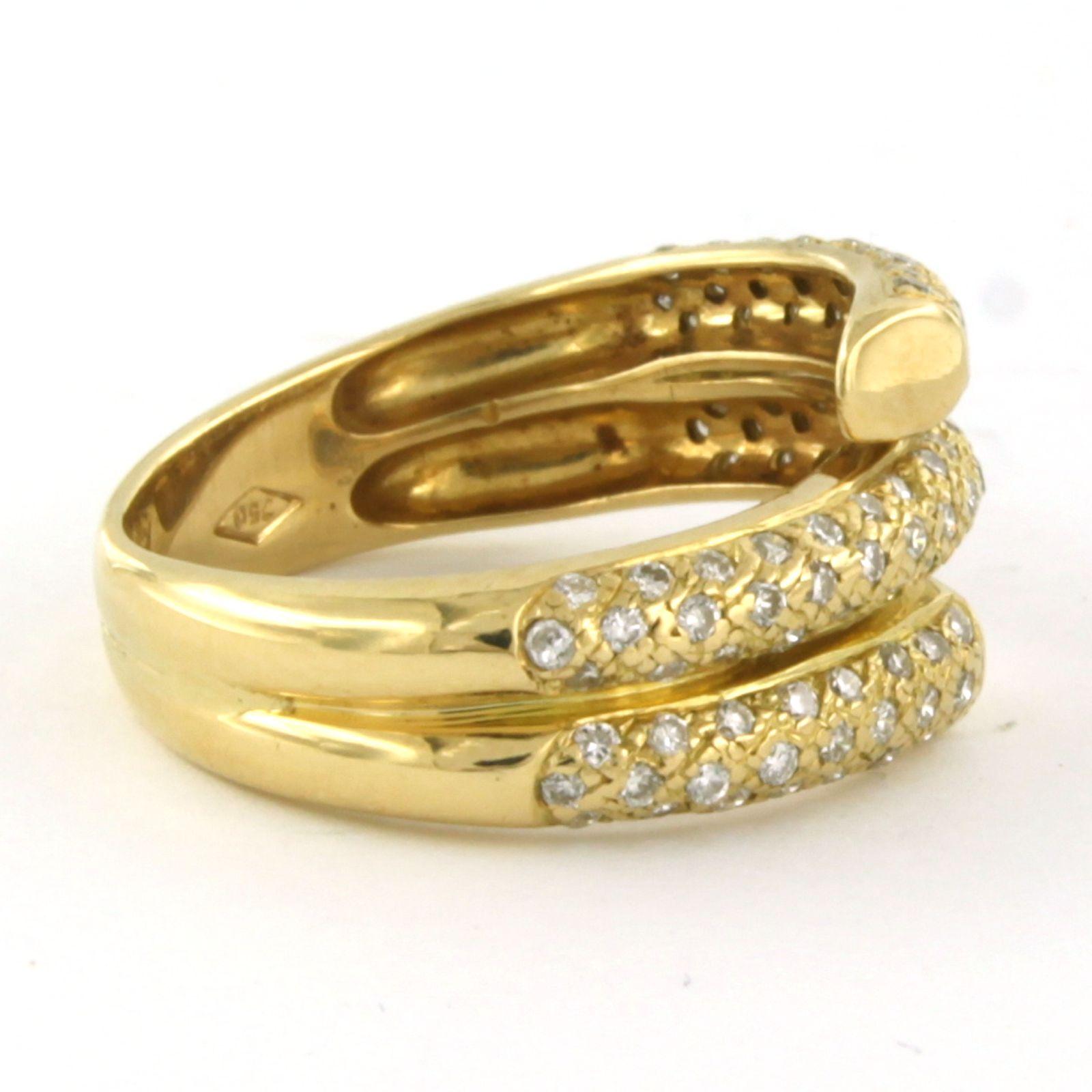 Ring with brilliant cut diamond sup to 1.00ct - 5.4 grams - 18k yellow gold For Sale 1