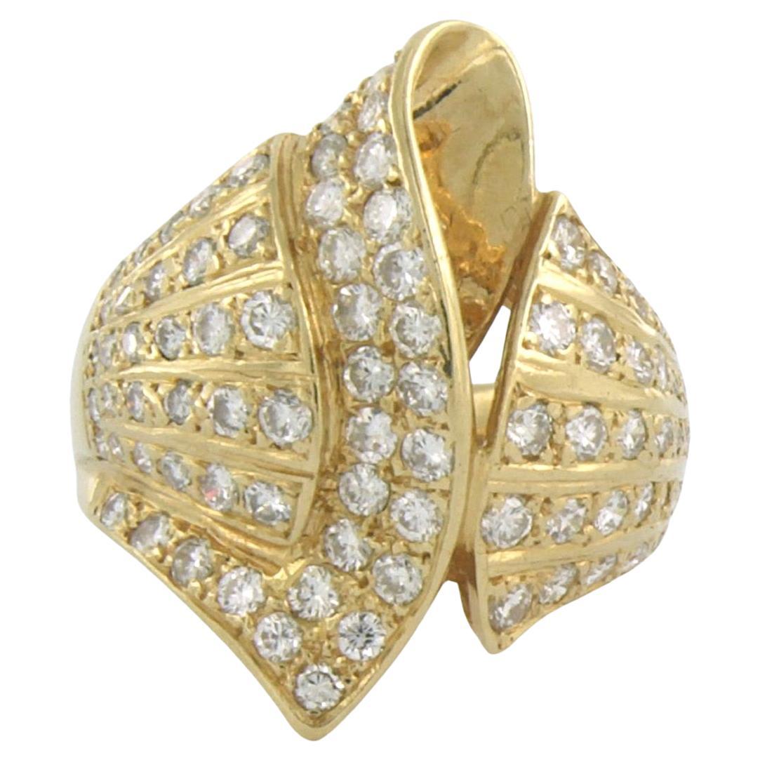 Ring with brilliant cut diamond sup to 1.80ct 18k gold 8.2 grams For Sale