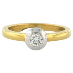 RIng with brilliant cut diamond up to 0.22ct 18k gold 3.9 grams